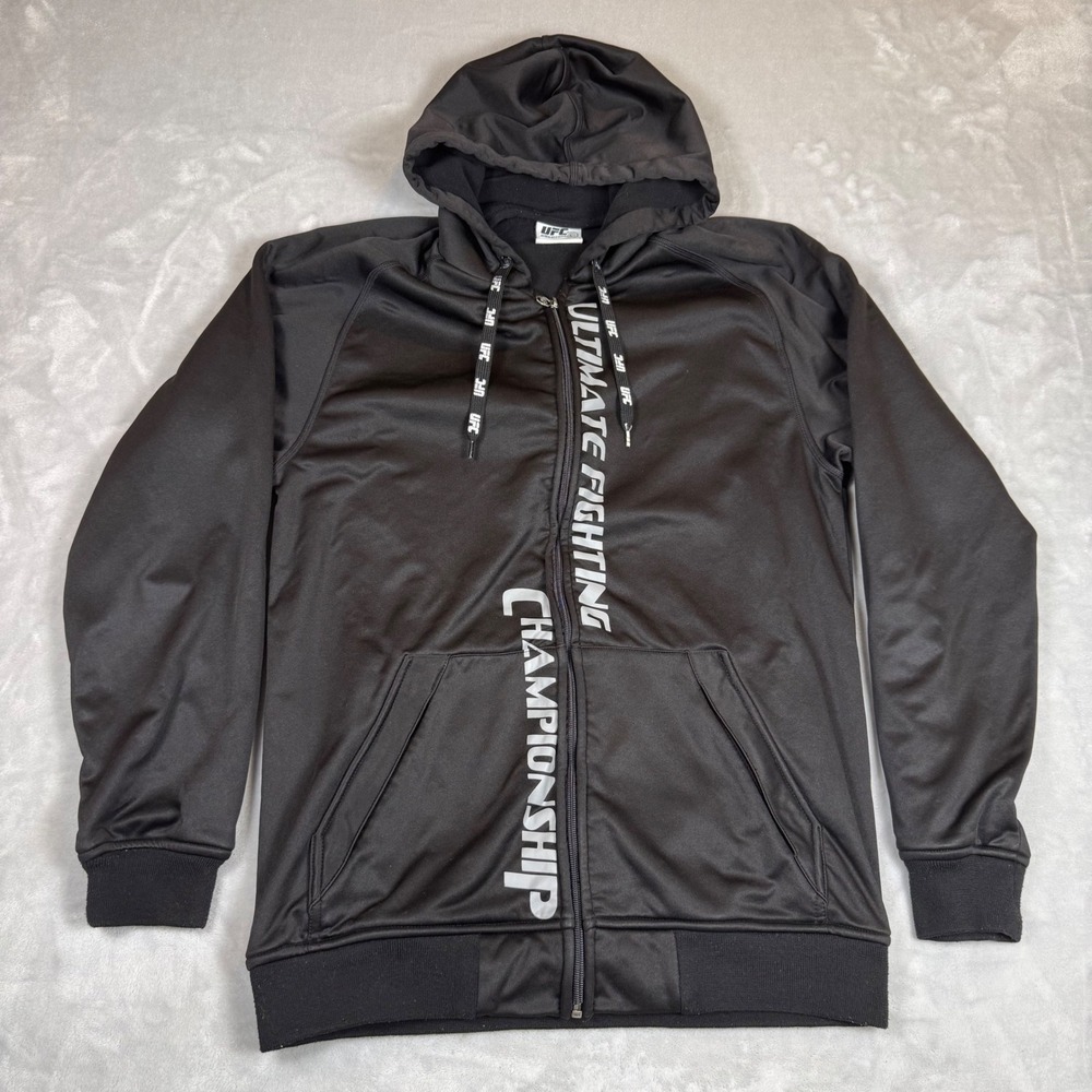 UFC Takedown Ultimate Fighting Championship Full Zip Hoodie Lg Black Activewear - Picture 2 of 6